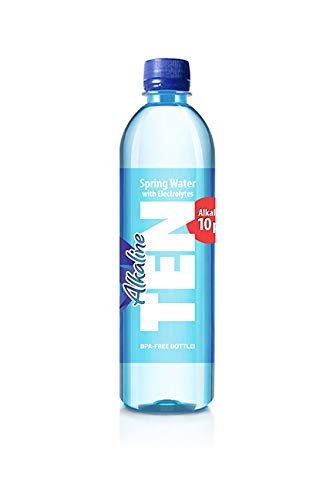 TEN Alkaline Spring Water, pH 10, High in Electrolytes, 16.9 Fl Oz (Pack of 24)