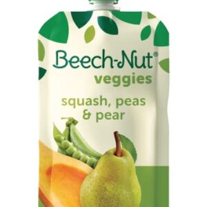 Beech-Nut Veggies Stage 2 Baby Food, Squash Peas & Pears, 3.5 oz Pouch