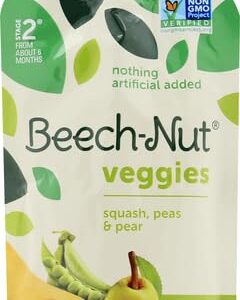 Beech-Nut Veggies Stage 2 Baby Food, Squash Peas & Pears, 3.5 oz Pouch