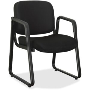 lorell fabric guest chair, 5" height x 29.5" width x 51.2" length, black