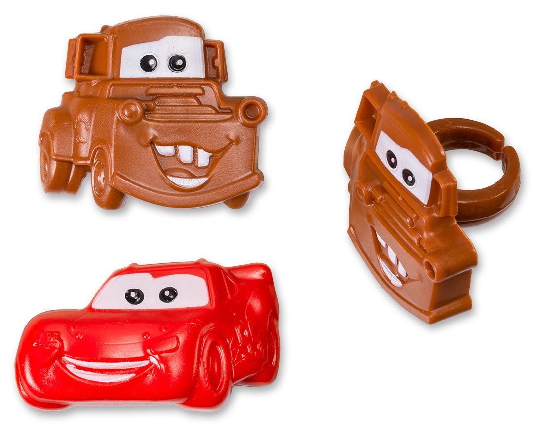 Disney Cars Mater and McQueen Cupcake Rings - 24 ct