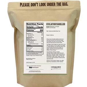 Anthony's Organic Raw Cocoa Powder, 5 lb, Batch Tested and Verified Gluten Free & Non GMO