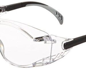 Gateway Safety 6980 Cover2 Safety Glasses Protective Eye Wear - Over-The-Glass (OTG), Clear Lens, Black Temple