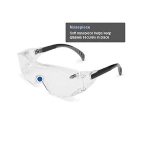 Gateway Safety 6980 Cover2 Safety Glasses Protective Eye Wear - Over-The-Glass (OTG), Clear Lens, Black Temple