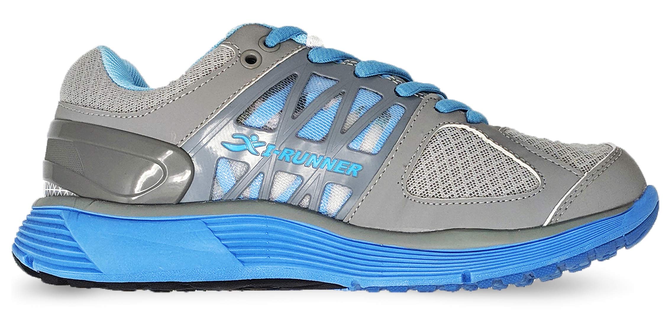 I-RUNNER Woman Eliza Grey/Blue Leather/Mesh 9.5 X-Wide (2E) US