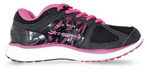 I-RUNNER Woman Sophia Black/Pink Leather/Mesh 9 Medium (B) US