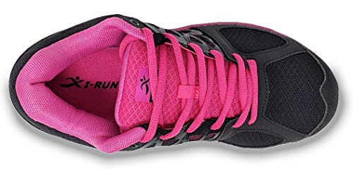 I-RUNNER Woman Sophia Black/Pink Leather/Mesh 9 Medium (B) US