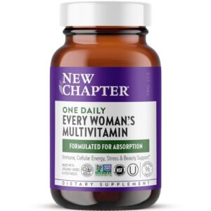 new chapter women's multivitamin for immune, beauty + energy support with 20+ nutrients -- every woman's one daily, gentle on the stomach, 96 count