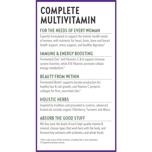 New Chapter Women's Multivitamin for Immune, Beauty + Energy Support with 20+ Nutrients -- Every Woman's One Daily, Gentle on the Stomach, 96 Count