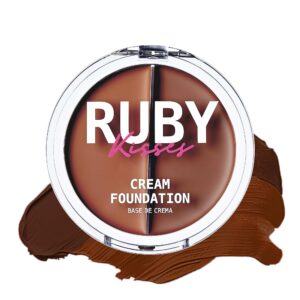 ruby kisses 3d face creator cream foundation & concealer, 12 hours long lasting, medium to full coverage, non-greasy, ideal for makeup & contour palette (level 15)