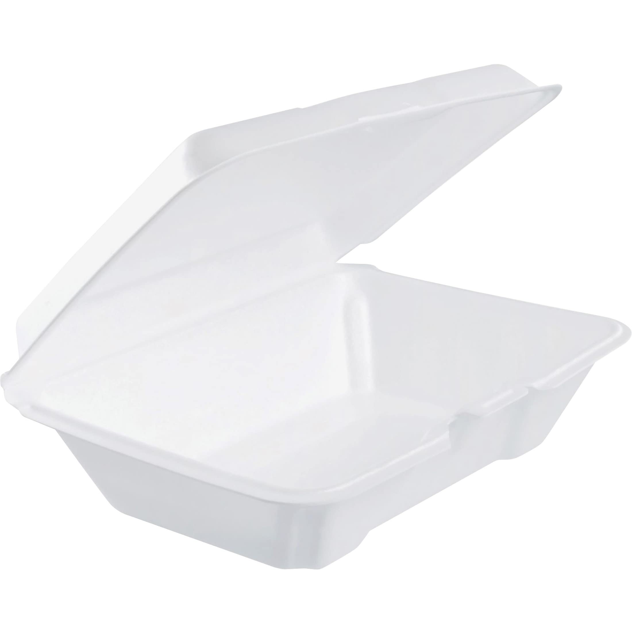 Dart Insulated Foam Hinged Lid Containers Storage Ware, 2.9"x6.4"x9.3"