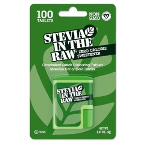 stevia in the raw tablets, zero calorie natural sweetener, sugar substitute for coffee, baking, hot & cold drinks, non-gmo, vegan, gluten-free, keto, 1-pack (100 tablets) (1 pack)