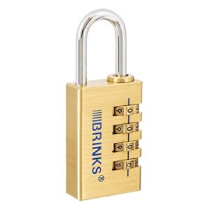 BRINKS - 30mm Solid Brass 4-Dial Resettable Padlock - Chrome Plated With Hardened Steel Shackle