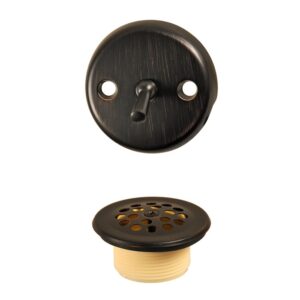 danco trip lever tub and bath drain trim kit with overflow plate, oil rubbed bronze, 1-pack (10580)