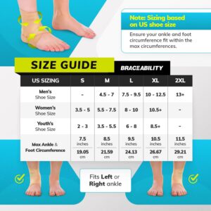 BraceAbility Elastic Ankle Support Brace - Youth Slip on Foot and Ankle Compression Sleeve for Gymnastics, Dance, Kids, Sports, Running, and Sprained Ankle Swelling for Boys and Girls (S)