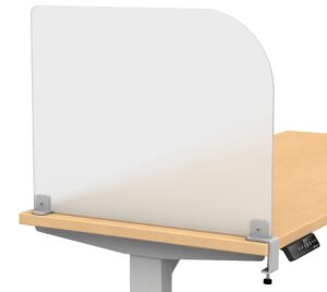 varoom - desk divider and desk dividers for students. desk privacy panel and privacy shields for student desks. privacy divider. frosted acrylic clamp-on desk partition - 23” w x 18”h divider