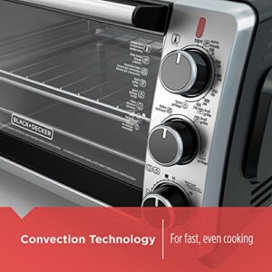 BLACK+DECKER TO1950SBD 6-Slice Convection Countertop Toaster Oven, Includes Bake Pan, Broil Rack & Toasting Rack, Stainless Steel/Black Convection Toaster Oven