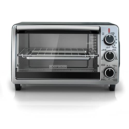 BLACK+DECKER TO1950SBD 6-Slice Convection Countertop Toaster Oven, Includes Bake Pan, Broil Rack & Toasting Rack, Stainless Steel/Black Convection Toaster Oven