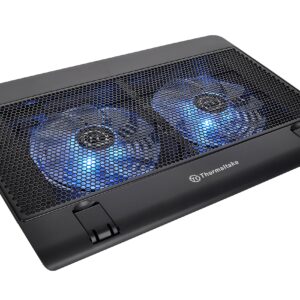 Thermaltake Massive 14 Steel Mesh Panel Dual 140mm Blue LED Fan Adjustable Speed Control 10"-17" Laptop Notebook Cooling Pad CL-N001-PL14BU-A,Black