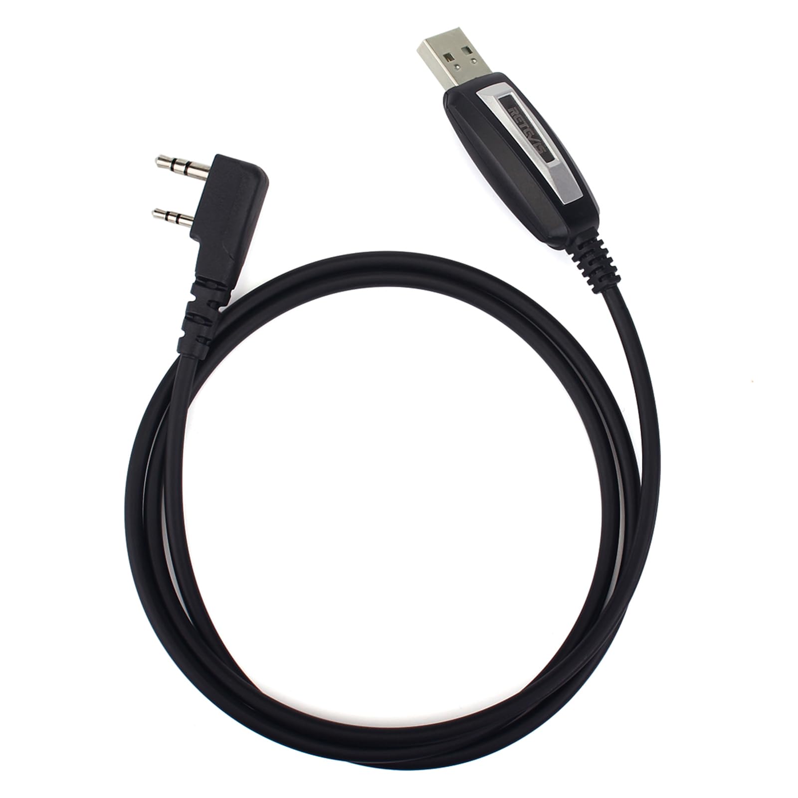 Retevis 2 Pin 2 Way Radio USB Programming Cable Compatible with Retevis RT22 RT21 RT68 RT22S RT19 RT86 RT15 H-777 NR10 RT85 RB89 RB29 Baofeng UV-5R BF-888S Arcshell AR-5 TYT Walkie Talkie(1 Pack)