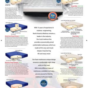 Road Elite - Medium/Firm Cool Gel Memory Foam Truck Mattress, 80" x 30" x 6"