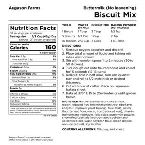 Augason Farms Buttermilk (No Leavening) Biscuit Mix 2 lbs 15 oz No. 10 Can, 5-80410