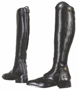 tuffrider ladies regal field leather tall riding boots with laces black width wide (horse riding equestrian) black 8.5 w