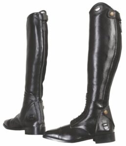 tuffrider ladies regal field boots | color - black | size - 8.5 | shape - extra slim