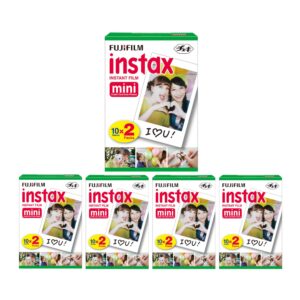 fujifilm instax mini instant film, 10 sheets of 5 pack × 2 (100 sheets)