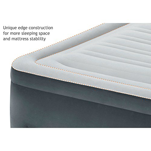 Intex 64417E Comfort Plush Elevated Dura-Beam Airbed with Built-in Electric Pump, Bed Height 22", Queen