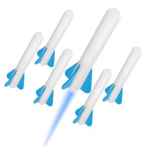 stomp rocket jr glow rocket refills - 6 glow-in-the-dark rockets - replacement set for soft foam rocket launcher - fun outdoor kids toys gift for boys & girls - ages 3 & up