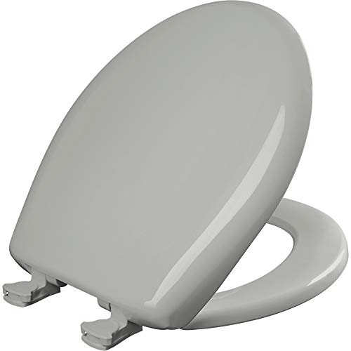 Bemis 200SLOWT 062 Toilet Seat will Slow Close, Never Loosen and Easily Remove, ROUND, Plastic, Ice Grey