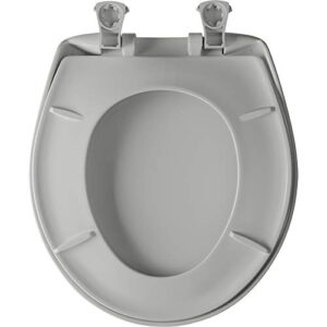 Bemis 200SLOWT 062 Toilet Seat will Slow Close, Never Loosen and Easily Remove, ROUND, Plastic, Ice Grey