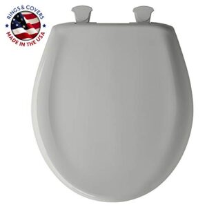 Bemis 200SLOWT 062 Toilet Seat will Slow Close, Never Loosen and Easily Remove, ROUND, Plastic, Ice Grey