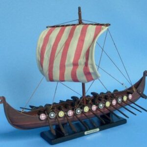 Hampton Nautical Viking Drakkar Ship, 14" , Brown