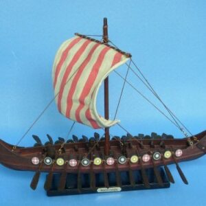 Hampton Nautical Viking Drakkar Ship, 14" , Brown