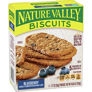 nature valley blueberry biscuits, made with whole grain, 5 ct, 8.85 oz