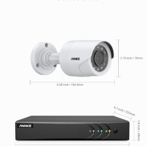 ANNKE Security Camera System, 3K Lite 5-in-1 H.265+ 8CH DVR with 1TB Hard Drive and (4) 1080p (2MP) Weatherproof Surveillance Wired Cams, AI Human/Vehicle Detection, 100ft Night Vision, Email Alert