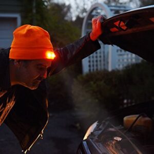 Panther Vision CUBWB-4546 Hand Free 4 LED Headlamp Beanie Cap, (Blaze Orange)