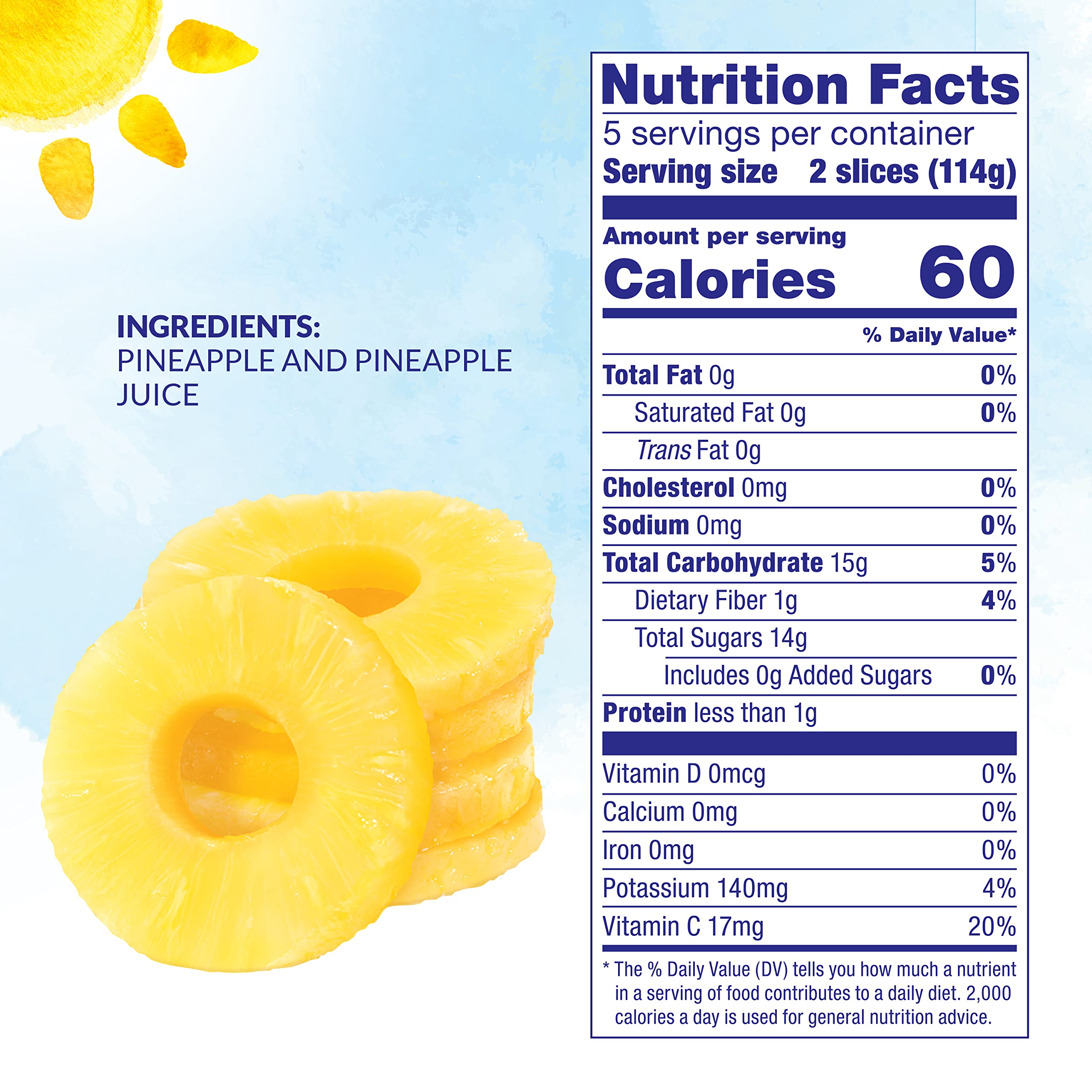 Dole Canned Fruit, Pineapple Slices in 100% Pineapple Juice, Gluten Free, Pantry Staples, 20 Oz, 12 Count, Packaging May Vary