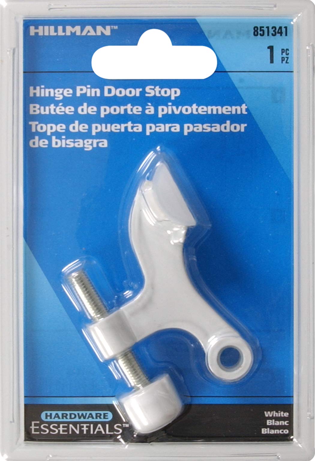 Hardware Essentials 851341 Hinge Pin Door Stops Solid and Hollow Doors White