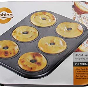 Dohnuts Donut Pan Premium 6 Cup Non-Stick Mini Doughnut and Bagel maker – for Healthier Homemade Baked Cakes