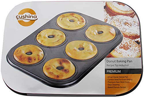 Dohnuts Donut Pan Premium 6 Cup Non-Stick Mini Doughnut and Bagel maker – for Healthier Homemade Baked Cakes