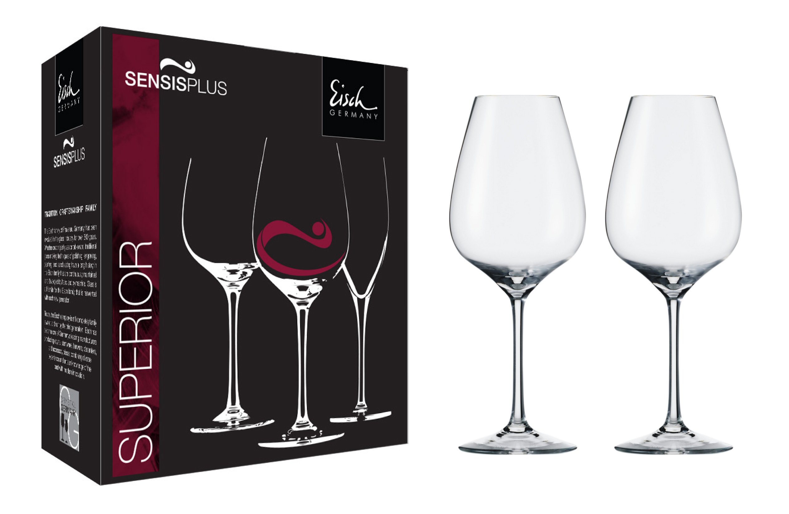 Eisch Superior Petite Syrah Sensis Plus Lead-Free Crystal Wine Glass, Set of 2, 21-Ounce