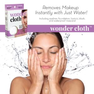 Wonder Cloth (Pack of 3) - All Natural Make-Up Remover Cloth, Removes Makeup Instantly with Just Water, Cleanses and Exfoliates, Machine Washable