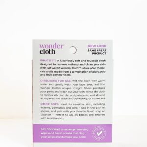 Wonder Cloth (Pack of 3) - All Natural Make-Up Remover Cloth, Removes Makeup Instantly with Just Water, Cleanses and Exfoliates, Machine Washable