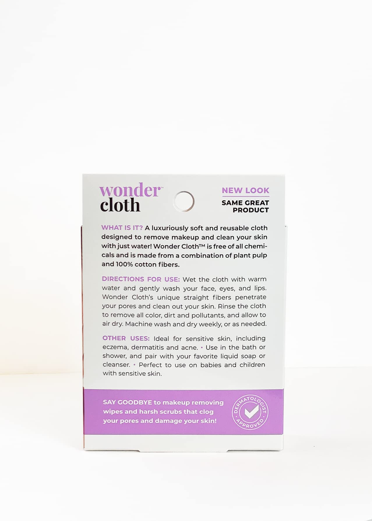 Wonder Cloth (Pack of 3) - All Natural Make-Up Remover Cloth, Removes Makeup Instantly with Just Water, Cleanses and Exfoliates, Machine Washable