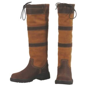 tuffrider women's lexington waterproof tall boots - 6" shaft, contrasting suede - chocolate/fawn - 7