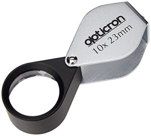opticron folding metal loupe magnifier 10x 23mm (0.9")