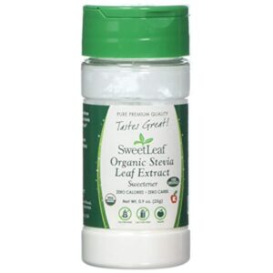 sweetleaf organic stevia leaf extract - organic stevia powder, zero calories, zero sugar, non-gmo, gluten-free, keto friendly, powdered stevia organic - 0.9 oz